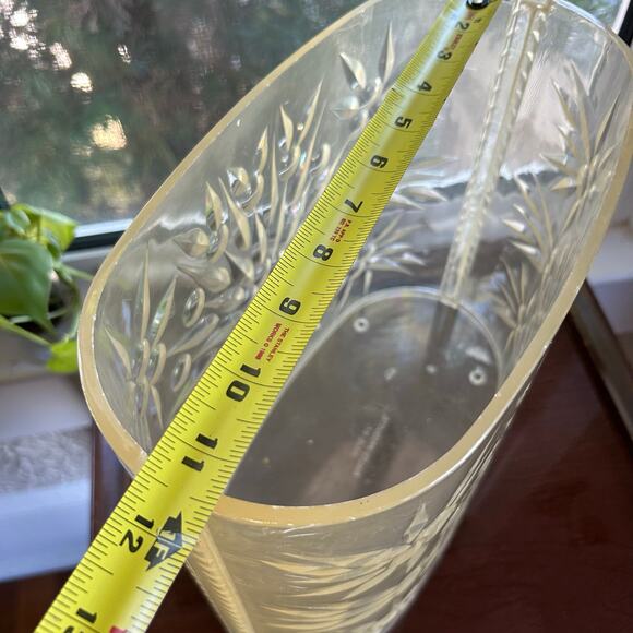 Vintage Lucite Sunburst Trash Can – Mid-Century Clear Oval Wastebasket - Picture 12 of 12